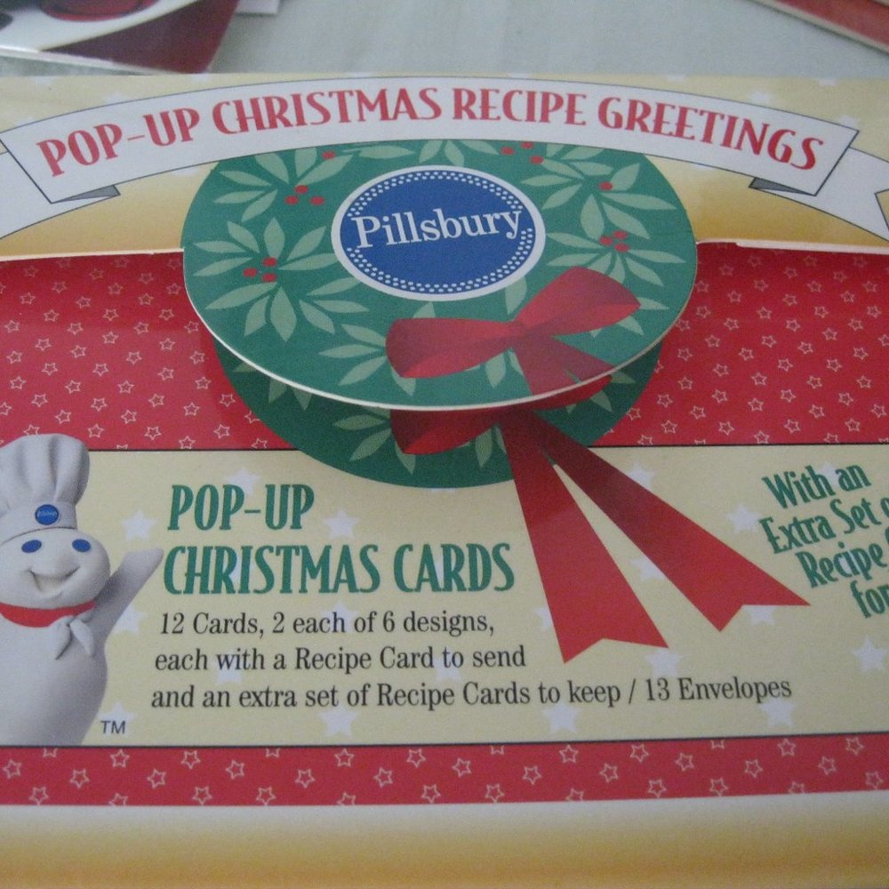 Pop-Up-Christmas Recipe Greetings Cards - Pillsbury Dough Boy - Pop N Fresh. 12
